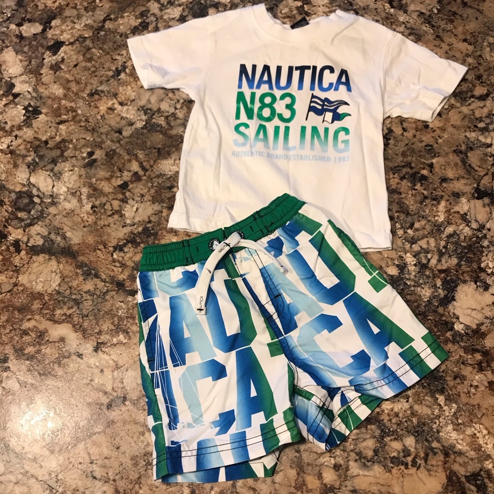 Nautica Sailing Matching Swimsuit and T- shirt